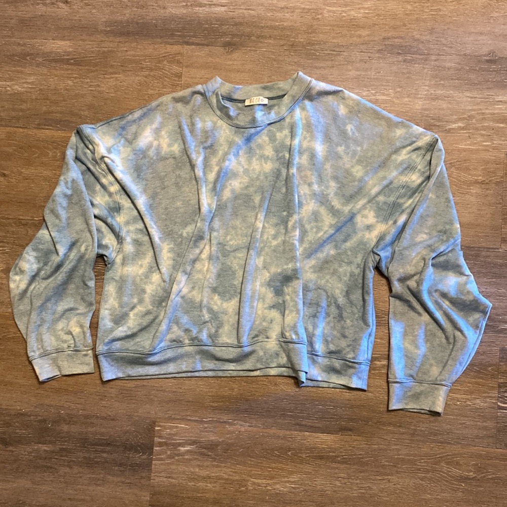 Wst Cst Blue Tie Dye Oversized Drop Shoulder Sweatshirt Size L